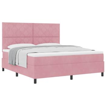 Boxspringbett mit Kopfteil Rosa 180 x 200 cm Samt