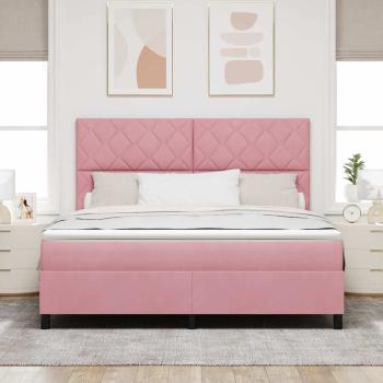 Boxspringbett mit Kopfteil Rosa 180 x 200 cm Samt