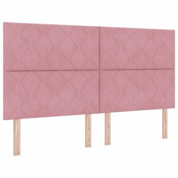 Boxspringbett mit Kopfteil Rosa 180 x 200 cm Samt