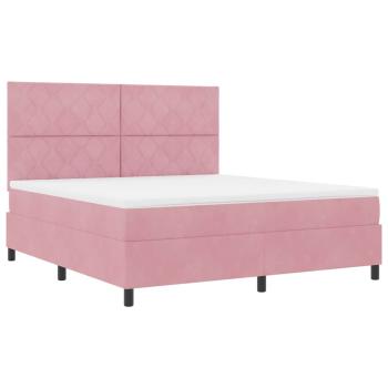 Boxspringbett mit Kopfteil Rosa 180 x 200 cm Samt