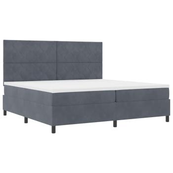 Boxspringbett mit Kopfteil Dunkelgrau 200 x 200 cm Samt