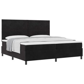 Boxspringbett mit Kopfteil Schwarz 200 x 200 cm Samt