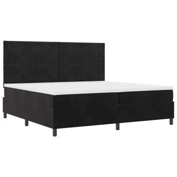 Boxspringbett mit Kopfteil Schwarz 200 x 200 cm Samt