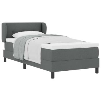 Boxspringbett mit Kopfteil Dunkelgrau 100 x 200 cm Stoff