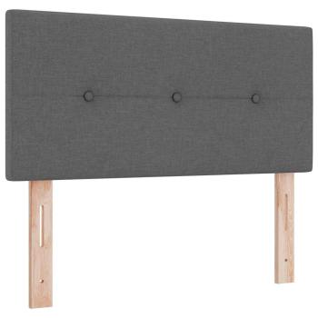 Boxspringbett mit Kopfteil Dunkelgrau 100 x 200 cm Stoff