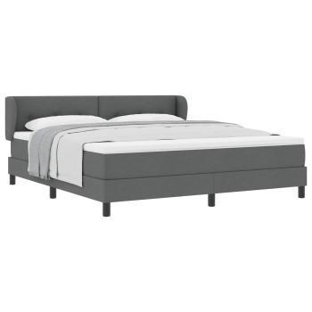 Boxspringbett mit Kopfteil Dunkelgrau 180 x 200 cm Stoff