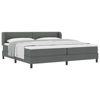 Boxspringbett mit Kopfteil Dunkelgrau 200 x 200 cm Stoff