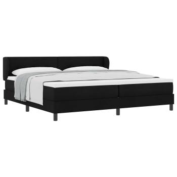 Boxspringbett mit Kopfteil Schwarz 200 x 200 cm Stoff