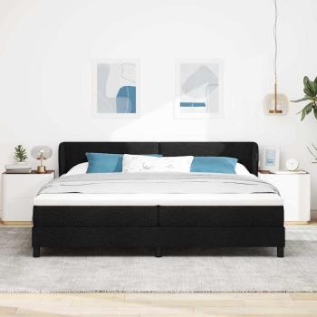 Boxspringbett mit Kopfteil Schwarz 200 x 200 cm Stoff