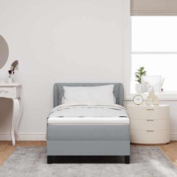 Boxspringbett mit Kopfteil Hellgrau 100 x 200 cm Stoff