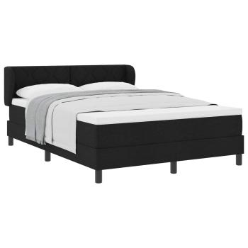 Boxspringbett mit Kopfteil Schwarz 140 x 190 cm Stoff