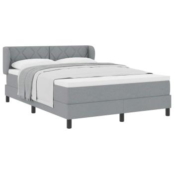 Boxspringbett mit Kopfteil Hellgrau 140 x 200 cm Stoff