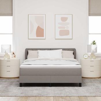 Boxspringbett mit Kopfteil Taupe 140 x 200 cm Stoff