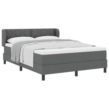 Boxspringbett mit Kopfteil Dunkelgrau 160 x 200 cm Stoff