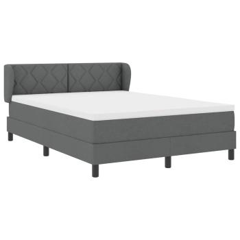 Boxspringbett mit Kopfteil Dunkelgrau 160 x 200 cm Stoff
