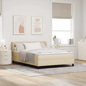 ARDEBO.de - Boxspringbett mit Kopfteil Creme 160 x 200 cm Stoff