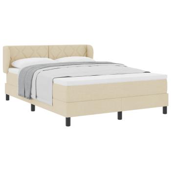 Boxspringbett mit Kopfteil Creme 160 x 200 cm Stoff