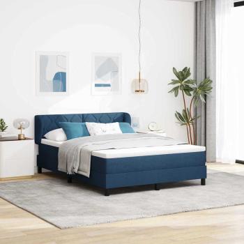 ARDEBO.de - Boxspringbett mit Kopfteil Blau 160 x 200 cm Stoff