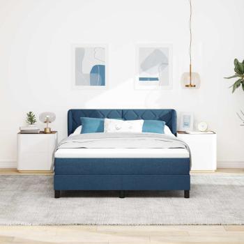 Boxspringbett mit Kopfteil Blau 160 x 200 cm Stoff
