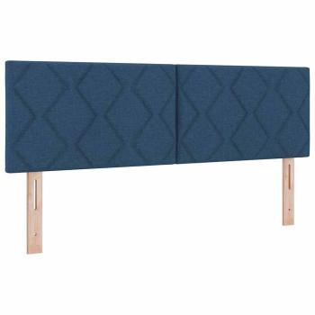 Boxspringbett mit Kopfteil Blau 160 x 200 cm Stoff