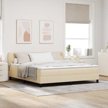 ARDEBO.de - Boxspringbett mit Kopfteil Creme 180 x 200 cm Stoff