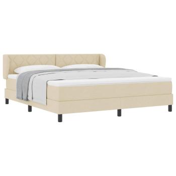 Boxspringbett mit Kopfteil Creme 180 x 200 cm Stoff