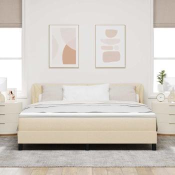 Boxspringbett mit Kopfteil Creme 180 x 200 cm Stoff