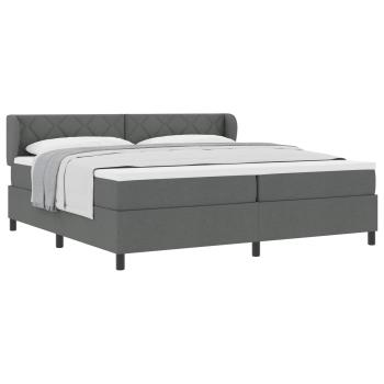 Boxspringbett mit Kopfteil Dunkelgrau 200 x 200 cm Stoff