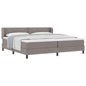 Boxspringbett mit Kopfteil Taupe 200 x 200 cm Stoff