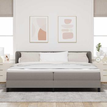 Boxspringbett mit Kopfteil Taupe 200 x 200 cm Stoff