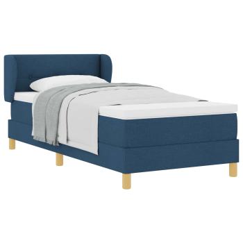 Boxspringbett mit Kopfteil Blau 80 x 200 cm Stoff