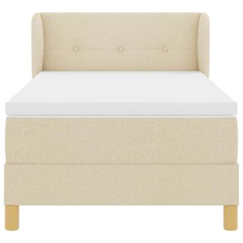Boxspringbett mit Kopfteil Creme 90 x 190 cm Stoff