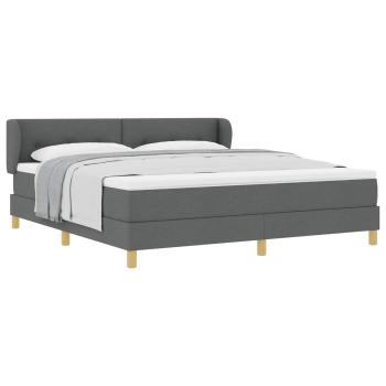 Boxspringbett mit Kopfteil Dunkelgrau 180 x 200 cm Stoff