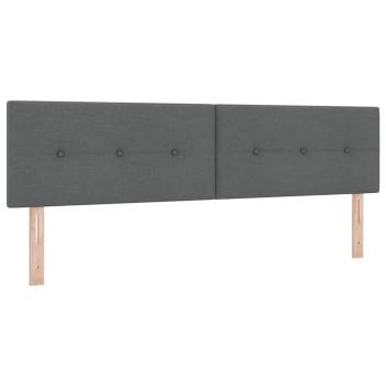 Boxspringbett mit Kopfteil Dunkelgrau 180 x 200 cm Stoff
