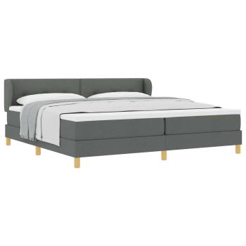 Boxspringbett mit Kopfteil Dunkelgrau 200 x 200 cm Stoff