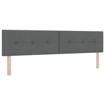 Boxspringbett mit Kopfteil Dunkelgrau 200 x 200 cm Stoff