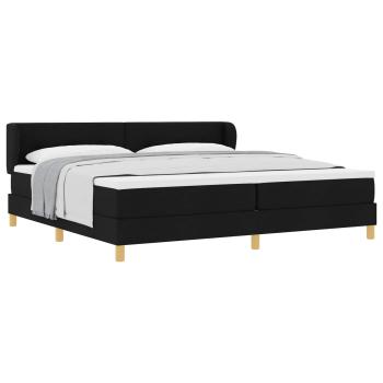 Boxspringbett mit Kopfteil Schwarz 200 x 200 cm Stoff