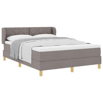 Boxspringbett mit Kopfteil Taupe 140 x 190 cm Stoff