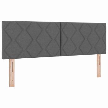 Boxspringbett mit Kopfteil Dunkelgrau 140 x 200 cm Stoff