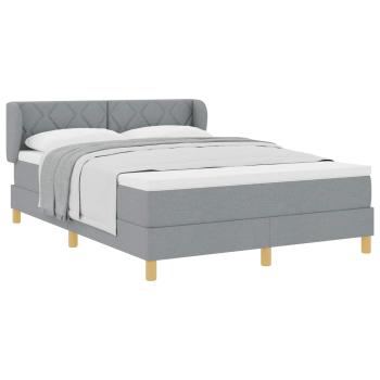 Boxspringbett mit Kopfteil Hellgrau 160 x 200 cm Stoff