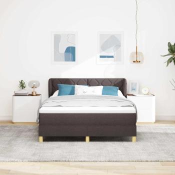 Boxspringbett mit Kopfteil Dunkelbraun 160 x 200 cm Stoff