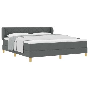 Boxspringbett mit Kopfteil Dunkelgrau 180 x 200 cm Stoff