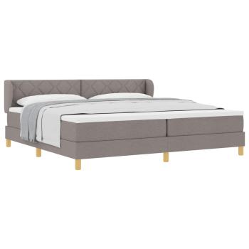 Boxspringbett mit Kopfteil Taupe 200 x 200 cm Stoff