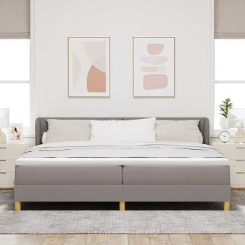 Boxspringbett mit Kopfteil Taupe 200 x 200 cm Stoff