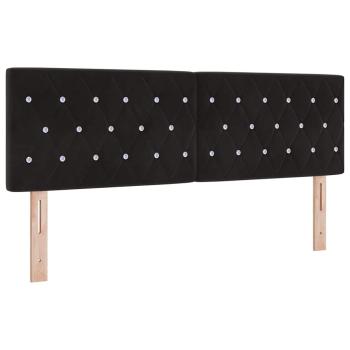 Boxspringbett mit Kopfteil Schwarz 140 x 200 cm Samt