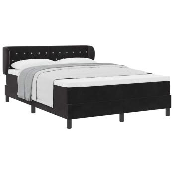 Boxspringbett mit Kopfteil Schwarz 160 x 200 cm Samt