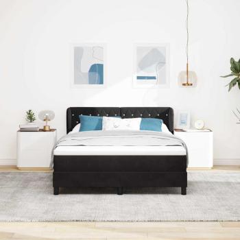 Boxspringbett mit Kopfteil Schwarz 160 x 200 cm Samt