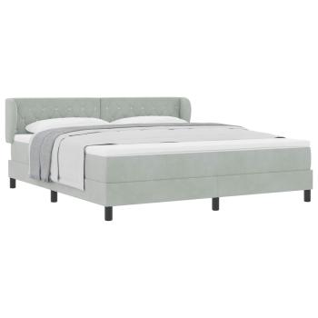Boxspringbett mit Kopfteil Hellgrau 180 x 200 cm Samt