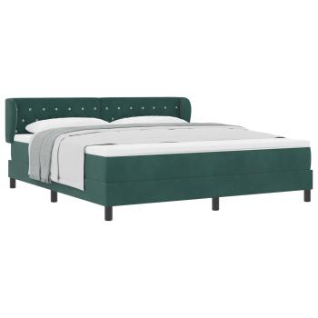 Boxspringbett mit Kopfteil Dunkelgrün 180 x 200 cm Samt