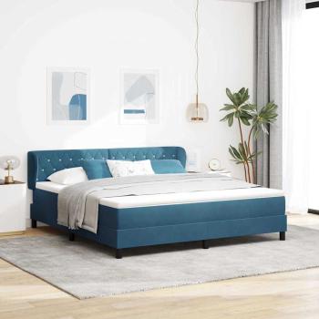 ARDEBO.de - Boxspringbett mit Kopfteil Dunkelblau 180 x 200 cm Samt